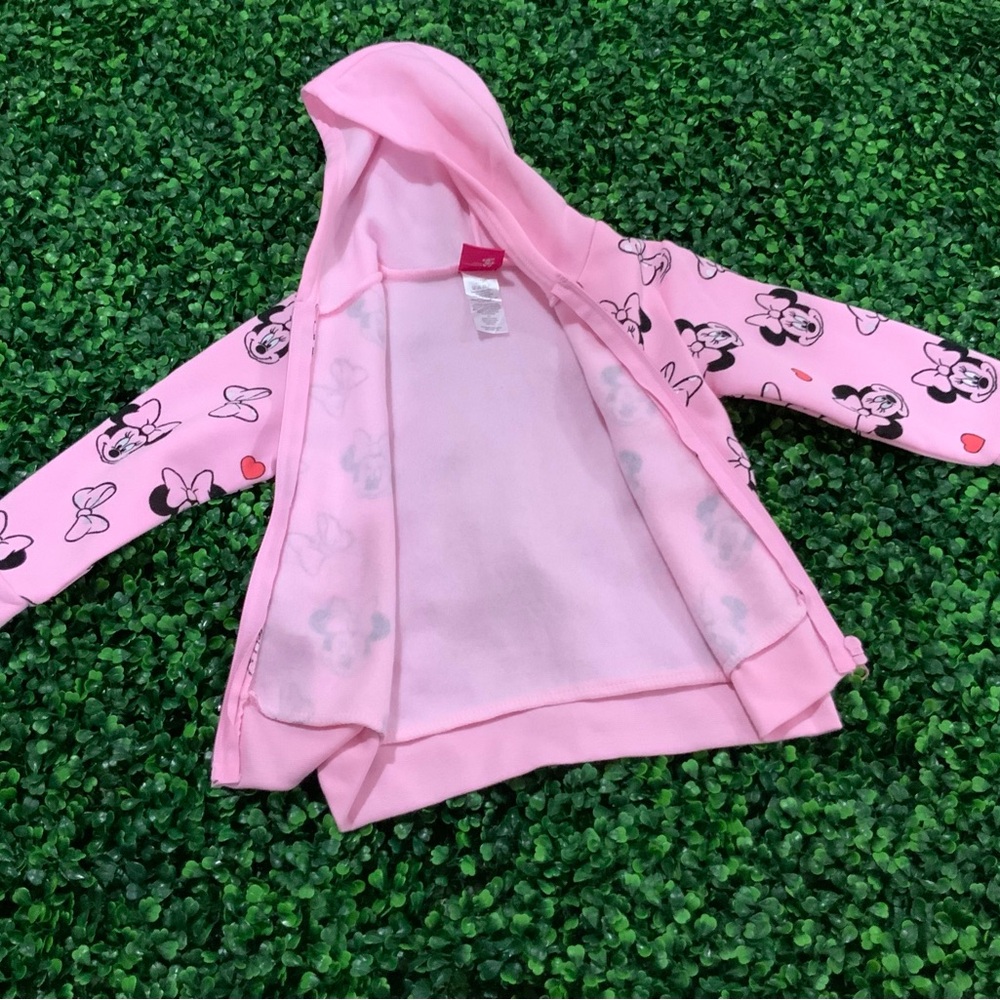 Disney Pink Minnie Mouse Kids Zip-Up Hoodie - Picture 2 of 3
